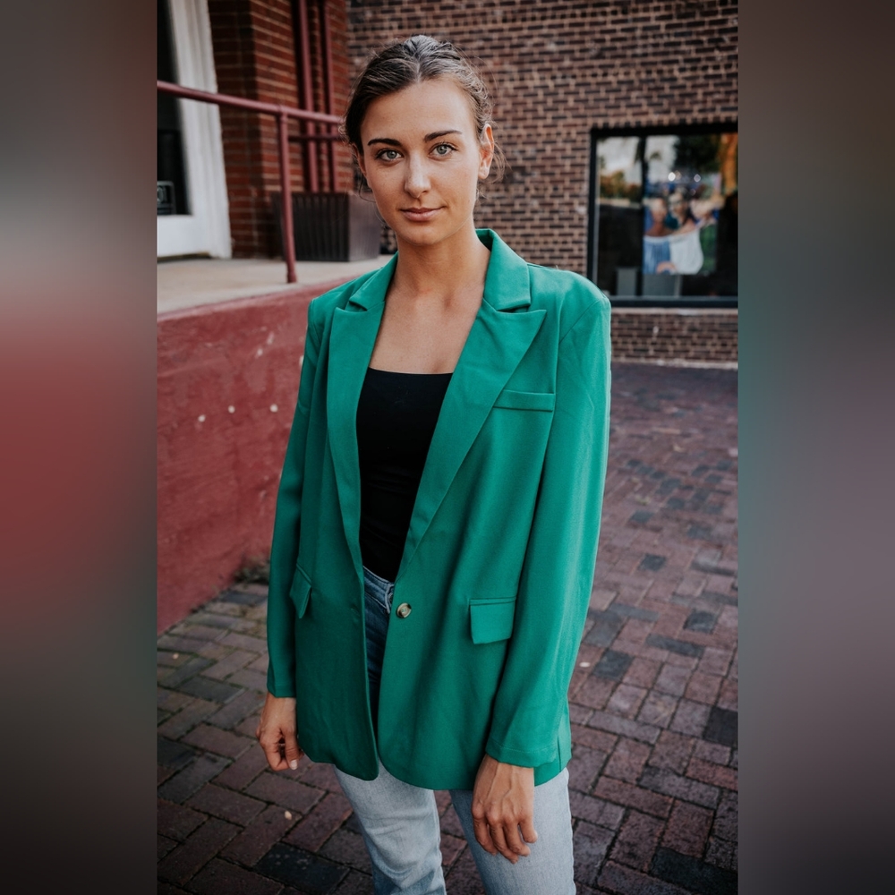 Free People Green Blazer